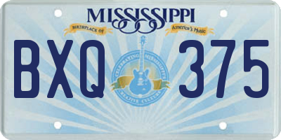 MS license plate BXQ375