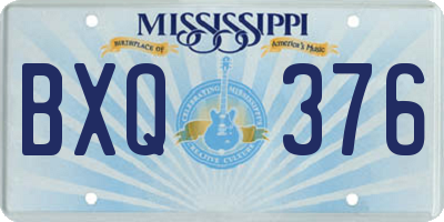 MS license plate BXQ376