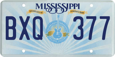 MS license plate BXQ377