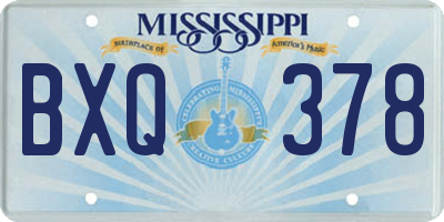 MS license plate BXQ378