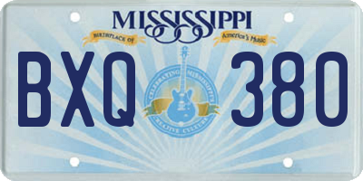 MS license plate BXQ380