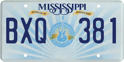 MS license plate BXQ381