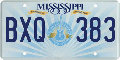MS license plate BXQ383