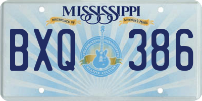 MS license plate BXQ386