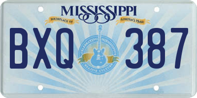 MS license plate BXQ387