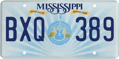 MS license plate BXQ389