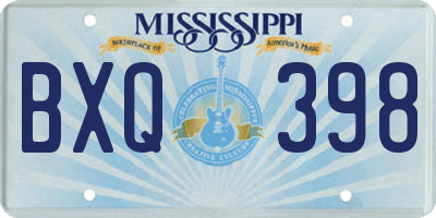 MS license plate BXQ398