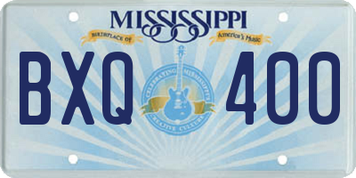 MS license plate BXQ400