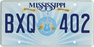 MS license plate BXQ402