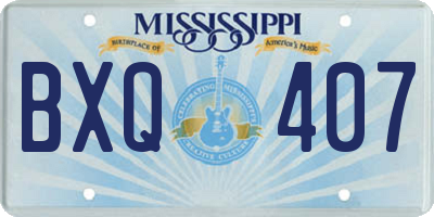 MS license plate BXQ407