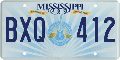 MS license plate BXQ412