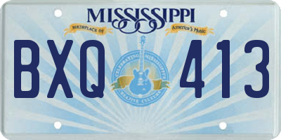 MS license plate BXQ413