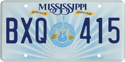 MS license plate BXQ415