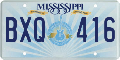 MS license plate BXQ416