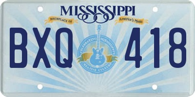 MS license plate BXQ418