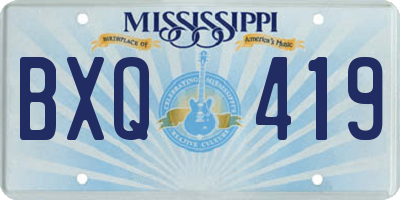 MS license plate BXQ419