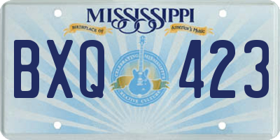 MS license plate BXQ423