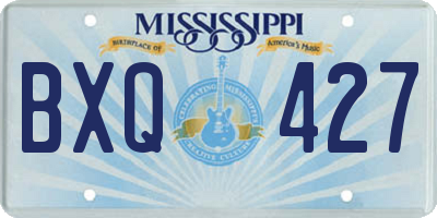 MS license plate BXQ427