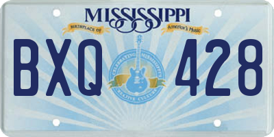 MS license plate BXQ428