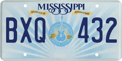 MS license plate BXQ432