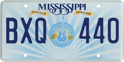MS license plate BXQ440