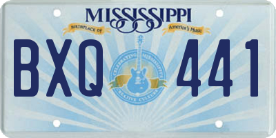 MS license plate BXQ441