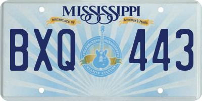 MS license plate BXQ443