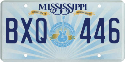 MS license plate BXQ446