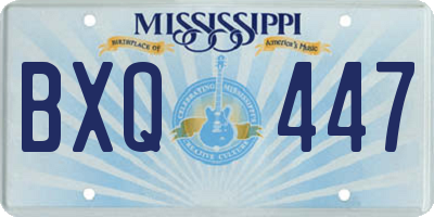 MS license plate BXQ447