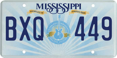 MS license plate BXQ449