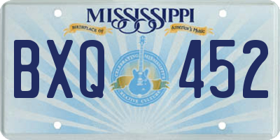 MS license plate BXQ452