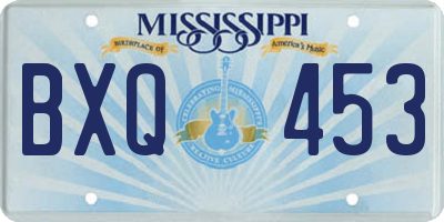 MS license plate BXQ453