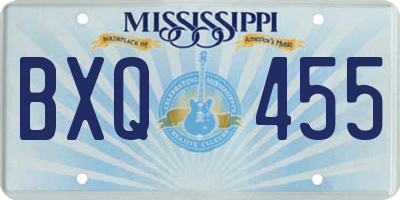 MS license plate BXQ455