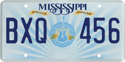 MS license plate BXQ456