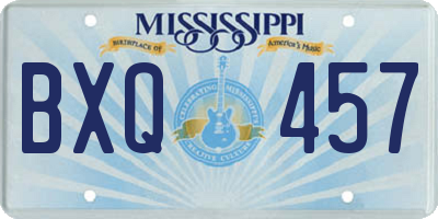 MS license plate BXQ457