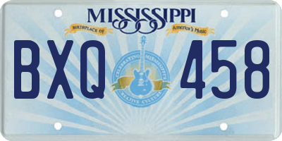 MS license plate BXQ458