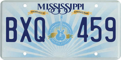 MS license plate BXQ459