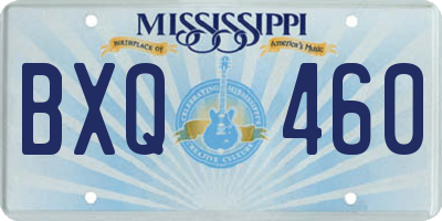 MS license plate BXQ460