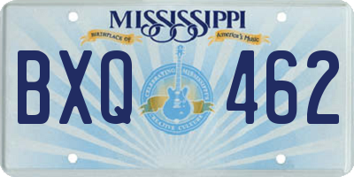 MS license plate BXQ462