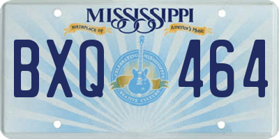 MS license plate BXQ464