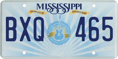 MS license plate BXQ465