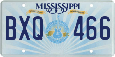 MS license plate BXQ466