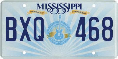 MS license plate BXQ468
