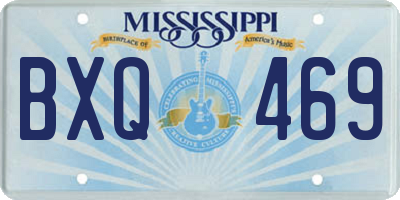 MS license plate BXQ469