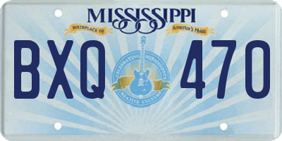MS license plate BXQ470