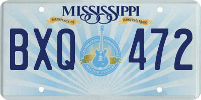 MS license plate BXQ472