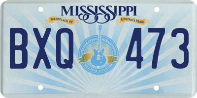 MS license plate BXQ473