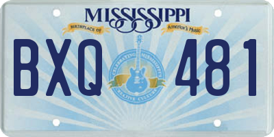 MS license plate BXQ481