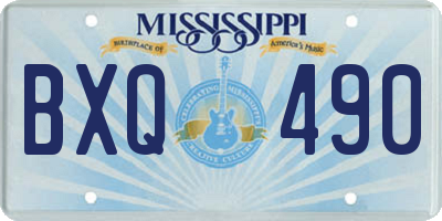 MS license plate BXQ490