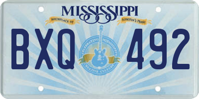 MS license plate BXQ492